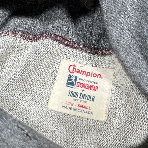 Champion x Todd Snyder Terry Fleece Gray Made in Canada Hoodie Mens Small - Picture 8 of 10